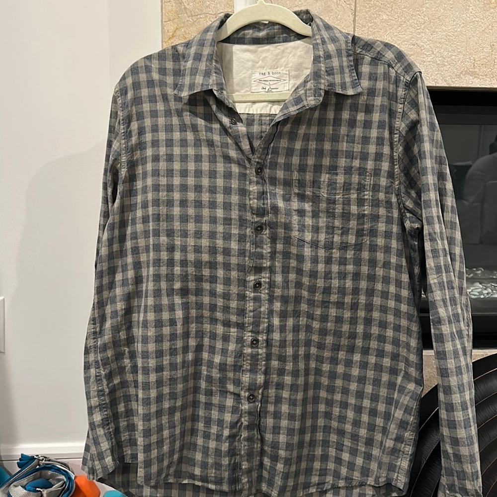Perfect Condition Rag And Bone Check Mens Button … - image 1